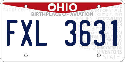 OH license plate FXL3631