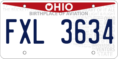 OH license plate FXL3634