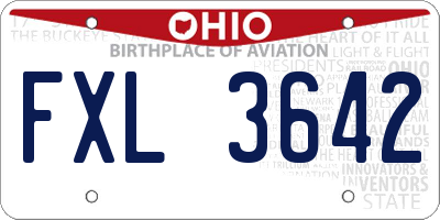 OH license plate FXL3642
