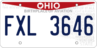OH license plate FXL3646