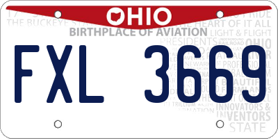 OH license plate FXL3669