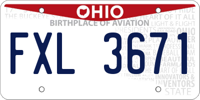 OH license plate FXL3671