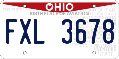 OH license plate FXL3678