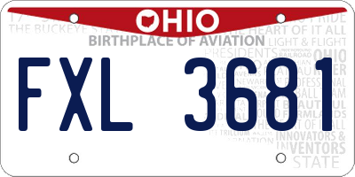 OH license plate FXL3681