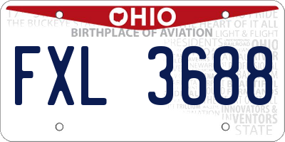OH license plate FXL3688
