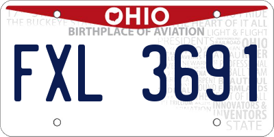 OH license plate FXL3691