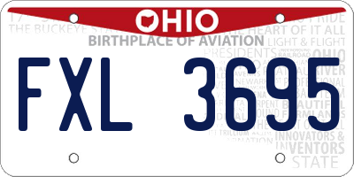 OH license plate FXL3695