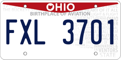 OH license plate FXL3701