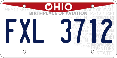 OH license plate FXL3712