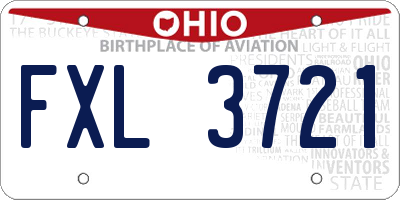 OH license plate FXL3721
