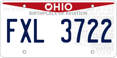 OH license plate FXL3722