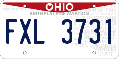 OH license plate FXL3731