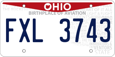 OH license plate FXL3743