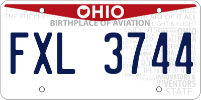OH license plate FXL3744