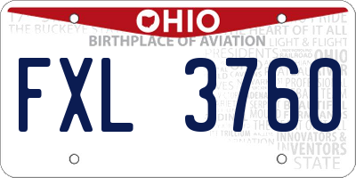 OH license plate FXL3760