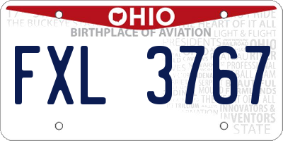 OH license plate FXL3767