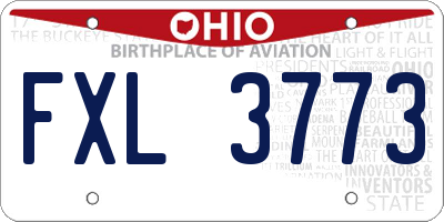 OH license plate FXL3773