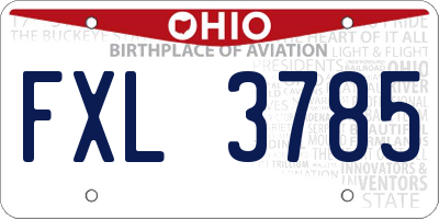 OH license plate FXL3785