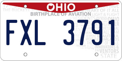 OH license plate FXL3791