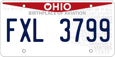 OH license plate FXL3799