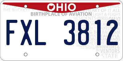 OH license plate FXL3812