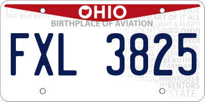 OH license plate FXL3825