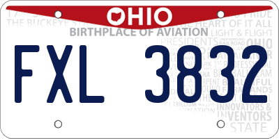 OH license plate FXL3832