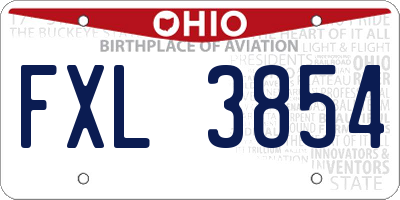 OH license plate FXL3854
