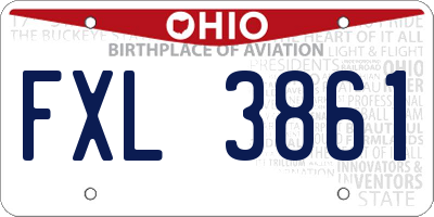 OH license plate FXL3861