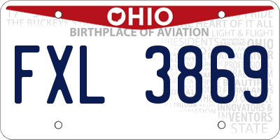 OH license plate FXL3869