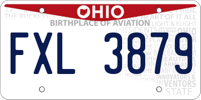 OH license plate FXL3879