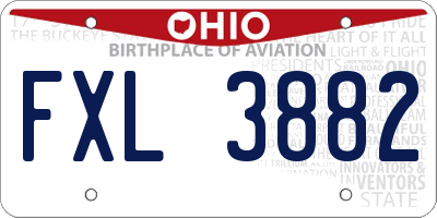 OH license plate FXL3882