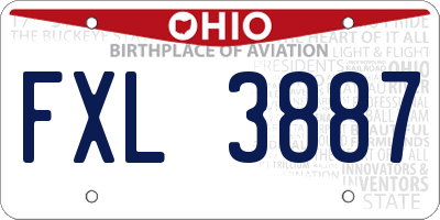 OH license plate FXL3887