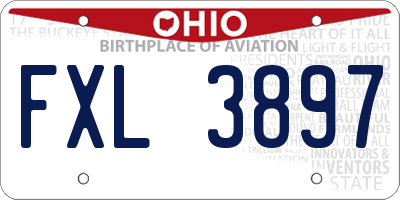 OH license plate FXL3897