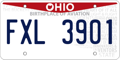 OH license plate FXL3901