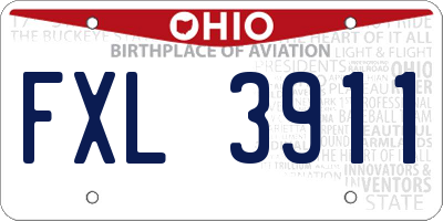 OH license plate FXL3911