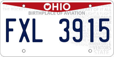 OH license plate FXL3915