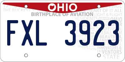 OH license plate FXL3923