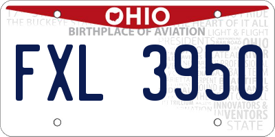 OH license plate FXL3950