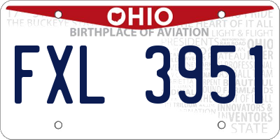 OH license plate FXL3951