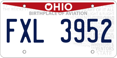 OH license plate FXL3952