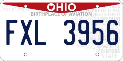 OH license plate FXL3956
