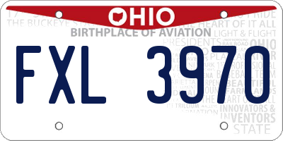 OH license plate FXL3970