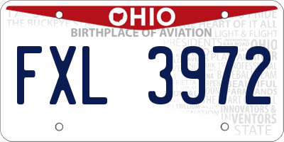 OH license plate FXL3972