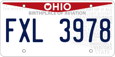 OH license plate FXL3978