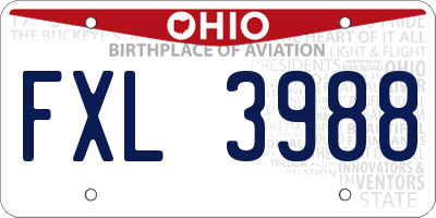 OH license plate FXL3988