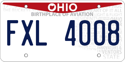 OH license plate FXL4008