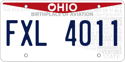 OH license plate FXL4011