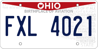 OH license plate FXL4021