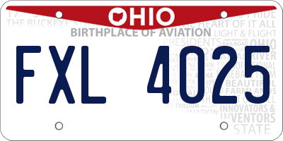 OH license plate FXL4025